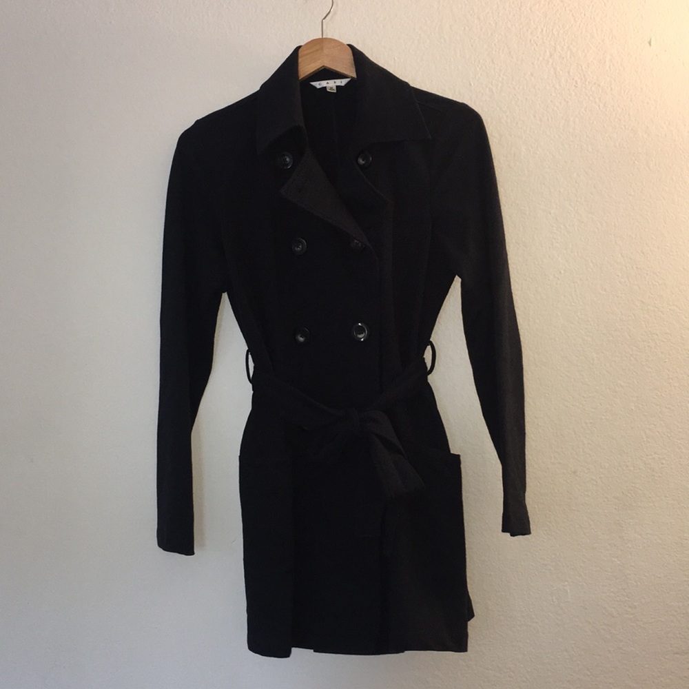 CAbi 151 Lightweight Navy Tie Front Coat